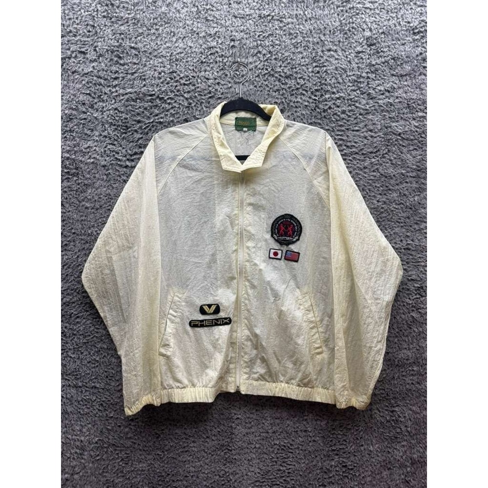 Vtg Masters Du Pont Cup Japan Vs USA Golf Windbreaker Jacket Beige Men Size L